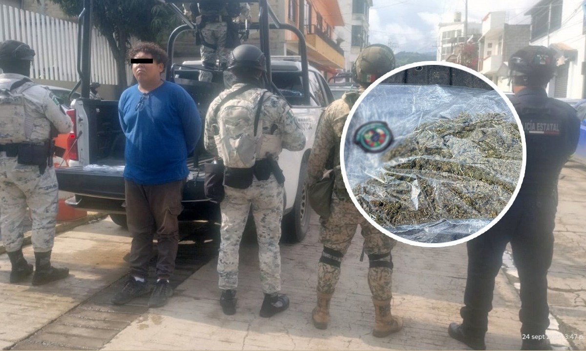 Detienen a joven con marihuana en operativo, en Tlatlaya