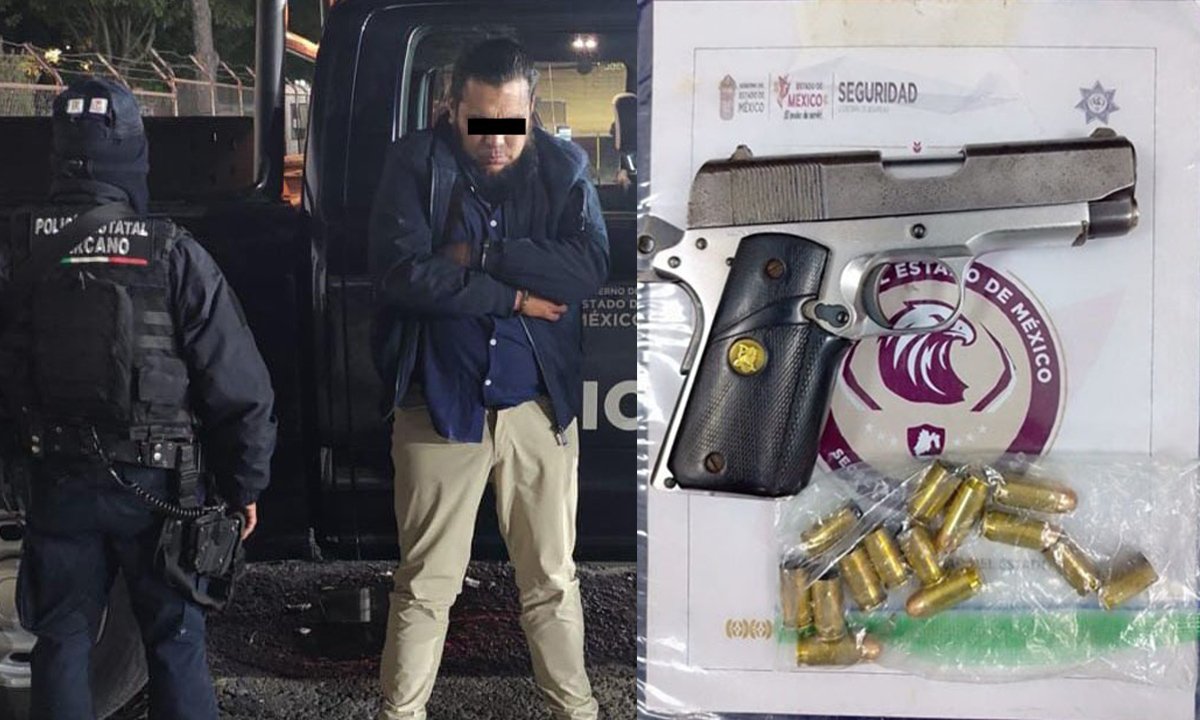 Detienen a hombre armado tras persecución en Ocuilan