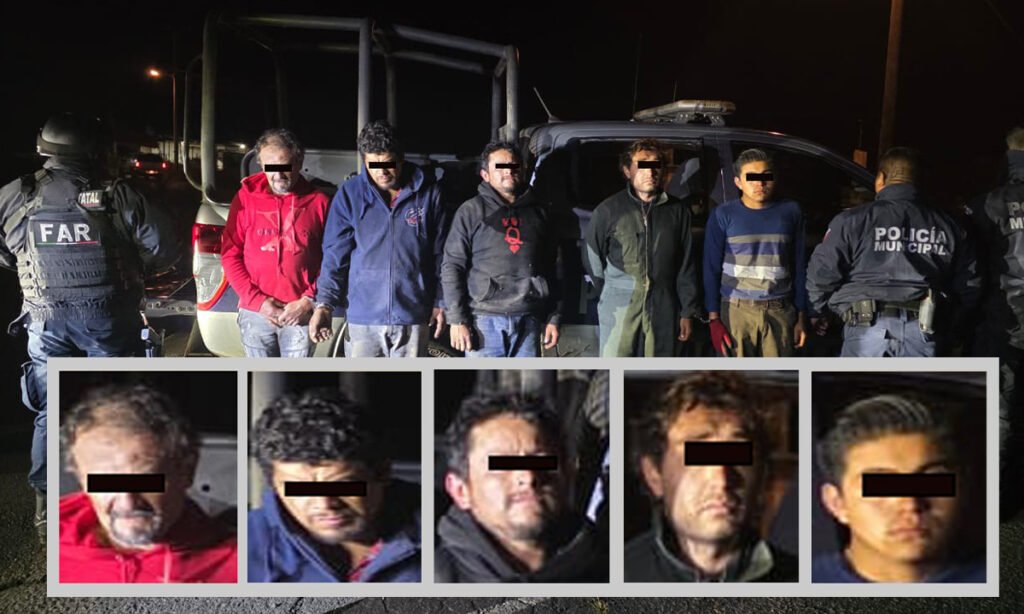 Robo violento en Atlacomulco termina con cinco detenidos