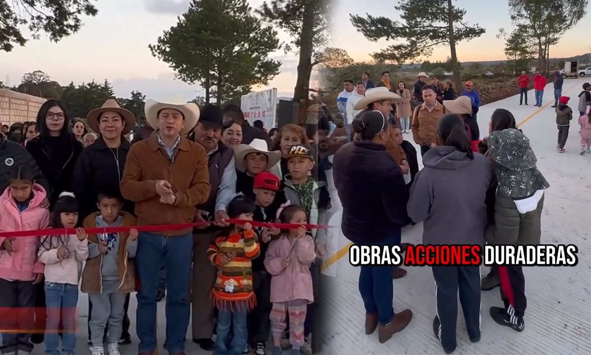 Rodolfo Noguez entrega vialidad en San José Octeyuco, en Jilotepec