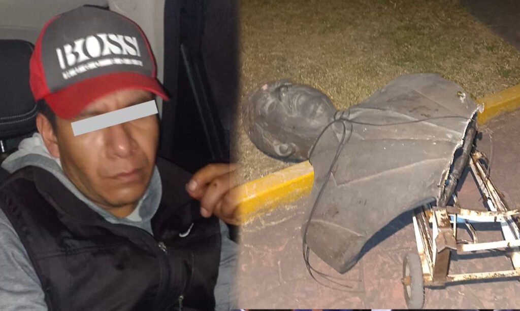 Detienen a tres por intento de robo de busto en Toluca