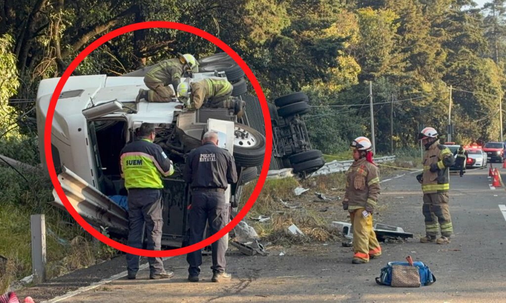 Fatal accidente de camión en la México-Toluca deja un muerto