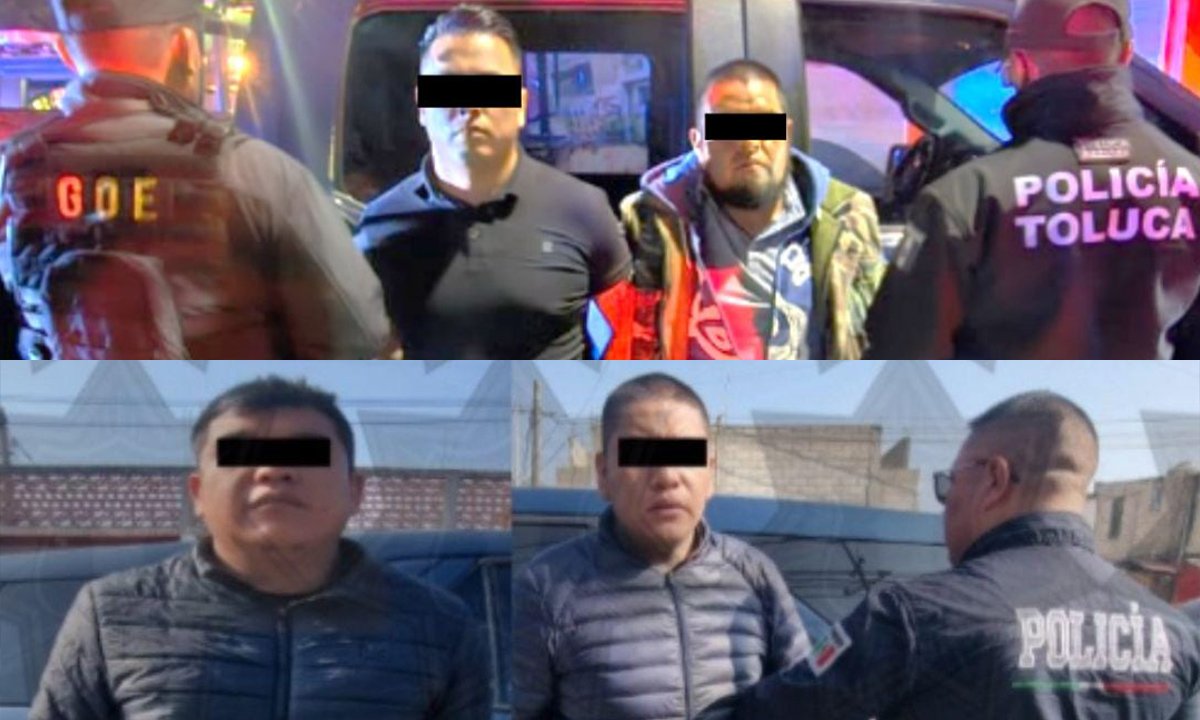 Siete arrestos durante operativo en Toluca por robo, drogas y abuso sexual