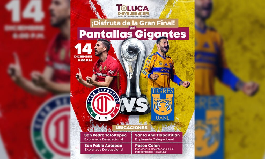 Toluca se pinta de escarlata con pantallas para la final