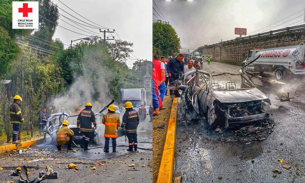 Tres lesionados tras explosión de vehículo cerca de Plazas Outlet