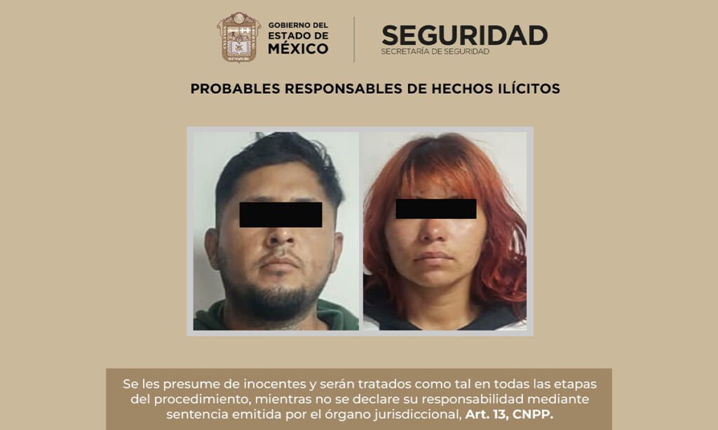 Detienen en Otzolotepec a pareja armada con auto robado