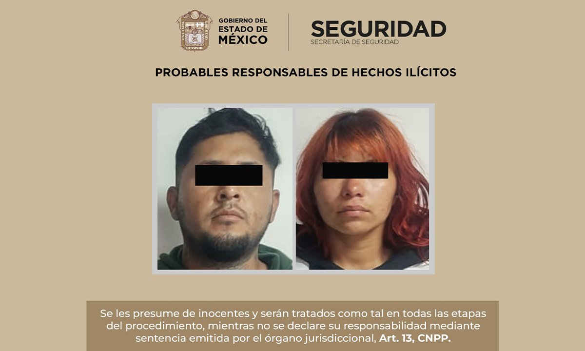 Detienen en Otzolotepec a pareja armada con auto robado