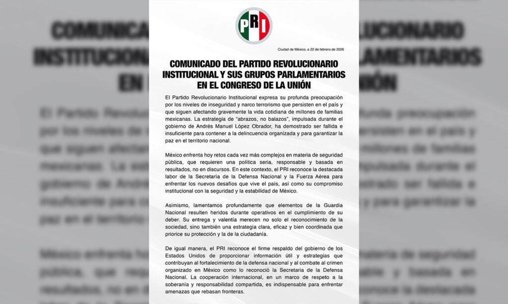 PRI suspende actividades en 18 estados por narcobloqueos