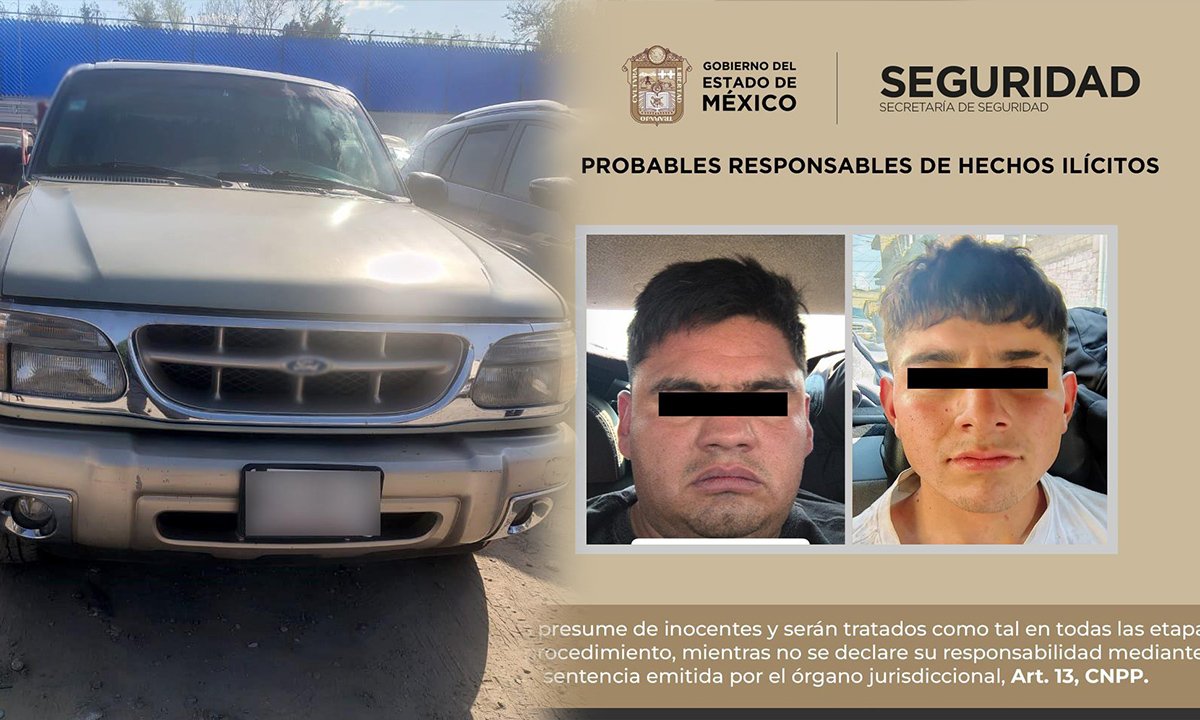 Persecución en Capulhuac: dos detenidos con arma y posible droga.