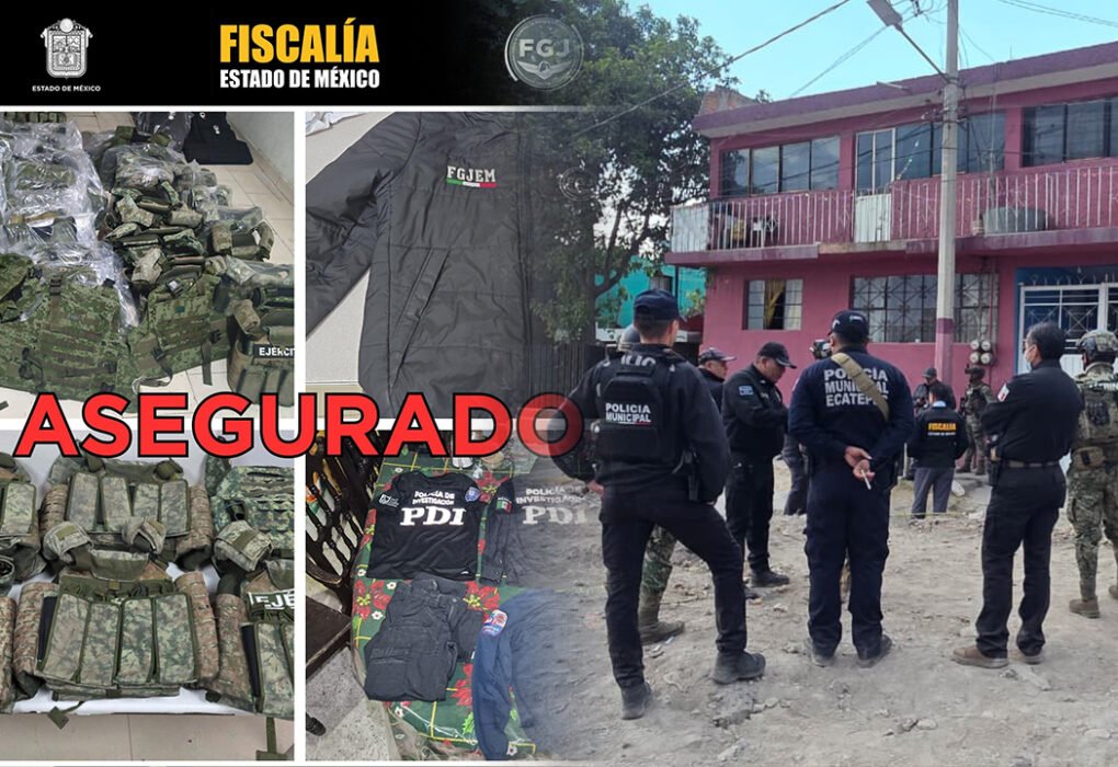 Cateo en Chiconautla revela arsenal y uniformes falsos