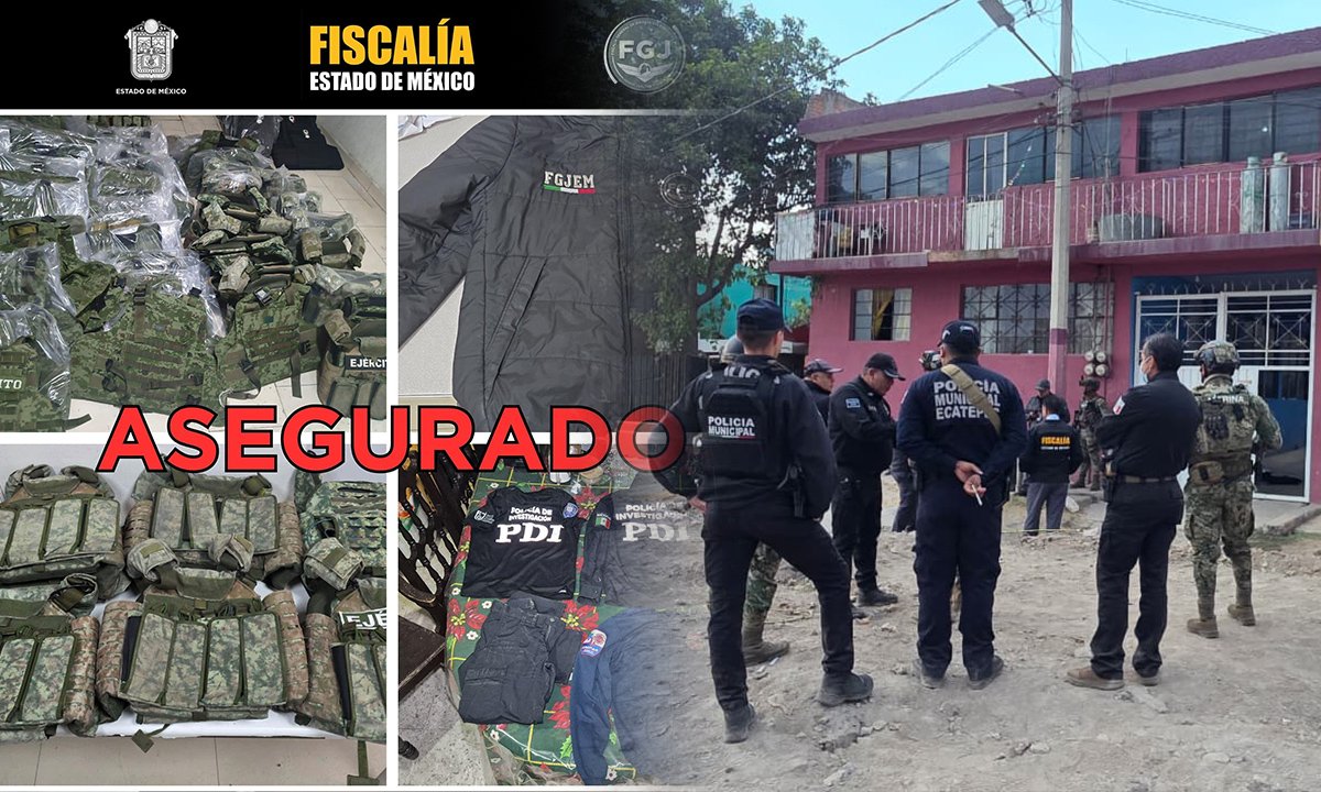 Cateo en Chiconautla revela arsenal y uniformes falsos