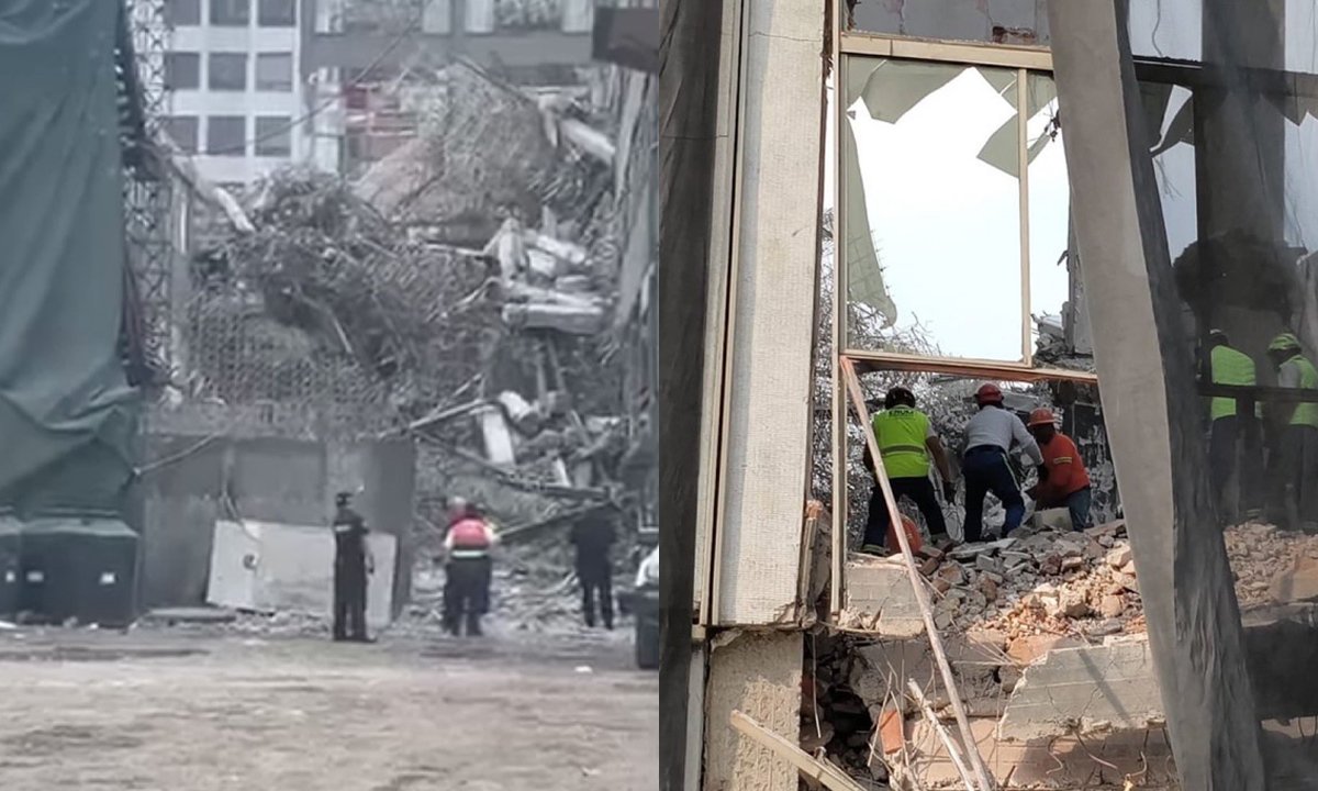 Confirman 1 muerto, 1 herido y 2 atrapados por derrumbe de edificio en CDMX
