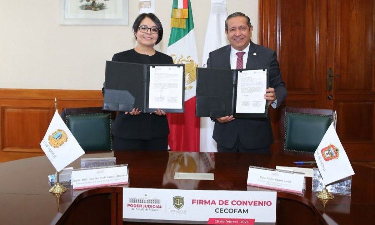 Tribunales de Edomex y San Luis Potosí firman convenio