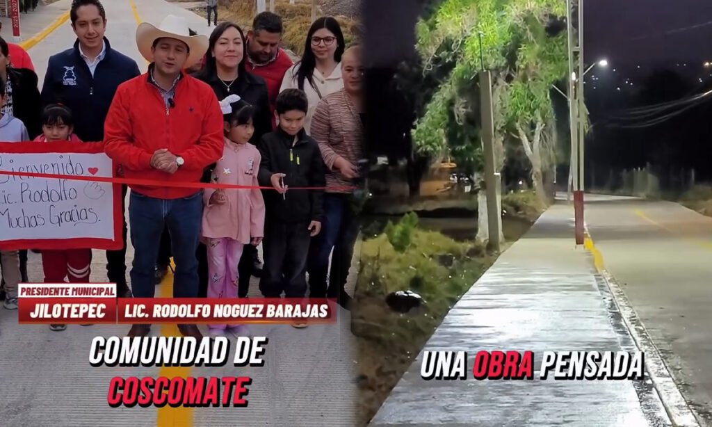 Entrega Rodolfo Noguez rehabilitación de acceso en Coscomate