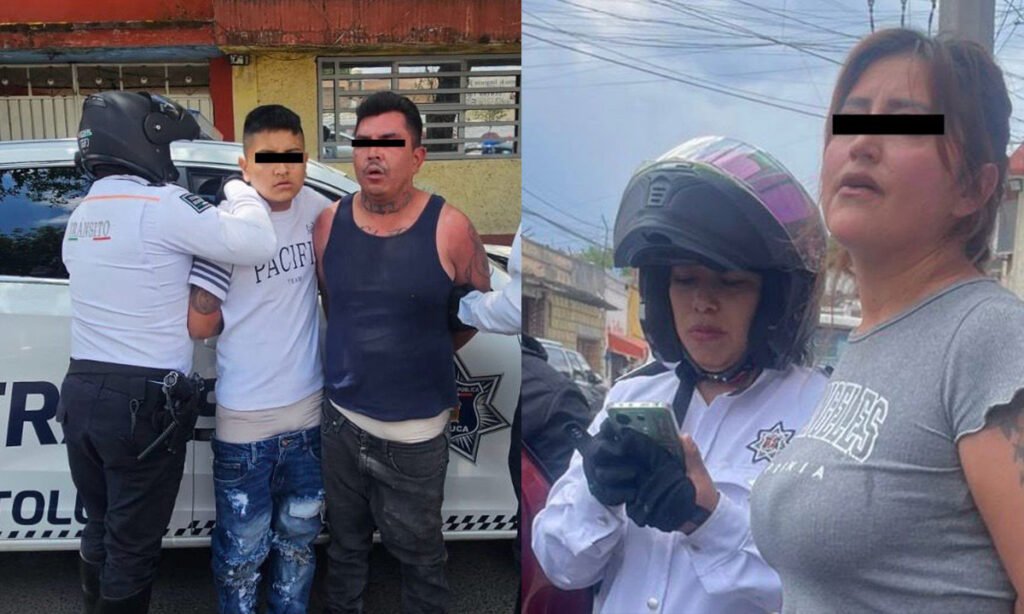 Persecución en Toluca termina con tres detenidos por robo de celulares