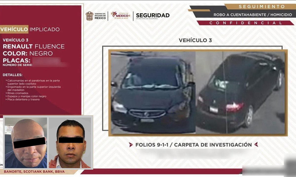 Detienen en Toluca a dos hombres por robo a cuentahabiente