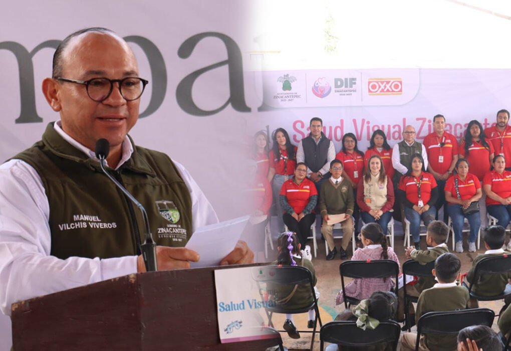 Entrega Manuel Vilchis lentes a estudiantes de primaria en Zinacantepec
