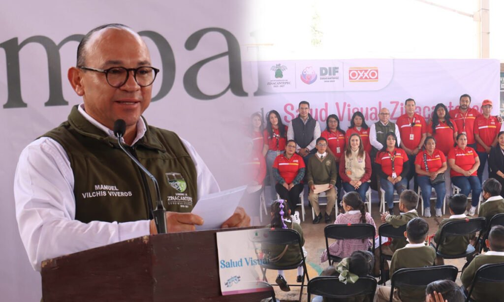 Entrega Manuel Vilchis lentes a estudiantes de primaria en Zinacantepec