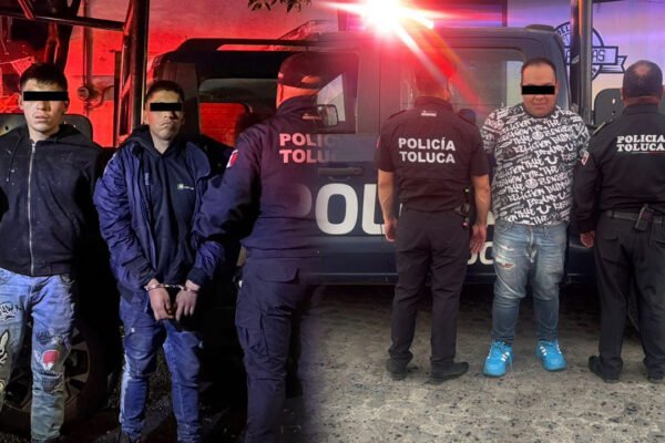 Policía de Toluca captura a tres por robo a vivienda y vehículo