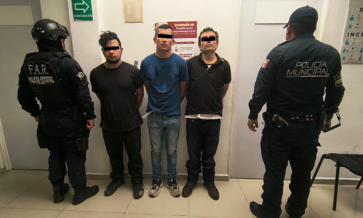 Detienen a tres hombres en Jilotepec tras persecución