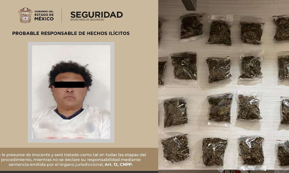 Detienen en Amanalco a hondureño por narcomenudeo