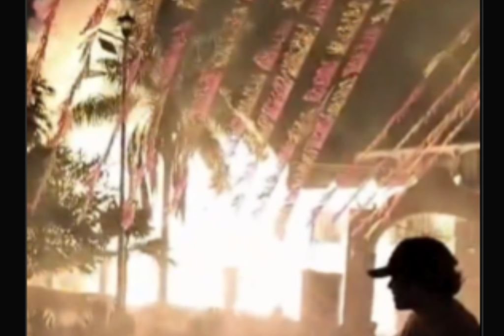 explosion causada por pirotecnia