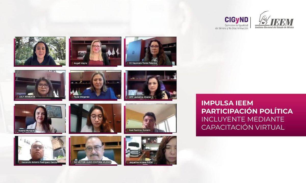 IEEM realiza capacitación virtual sobre participación incluyente