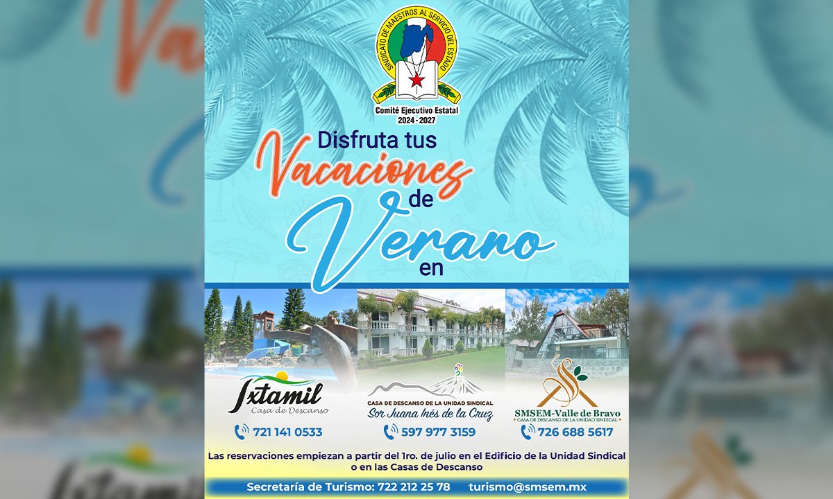 SMSEM anuncia periodo de reservaciones para casas de descanso en Ixtamil