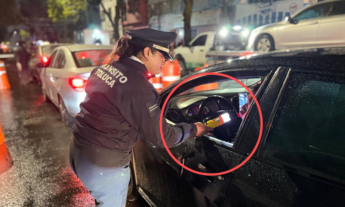 Toluca registra 64 conductores sancionados por alcoholímetro