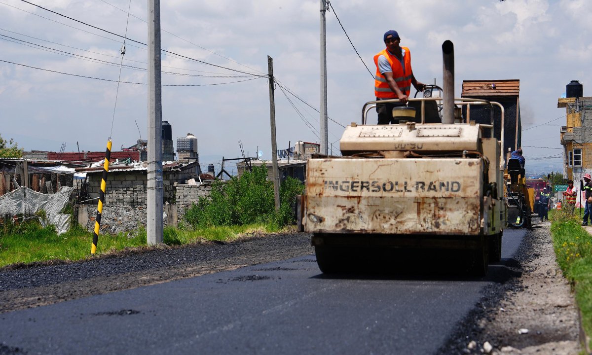 Avanza pavimentación en Av. Guadalupe Victoria de Ocoyoacac