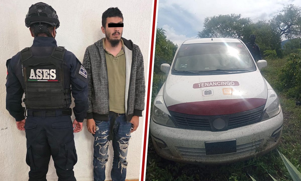 Persecución en carretera termina con captura en taxi, en Malinalco