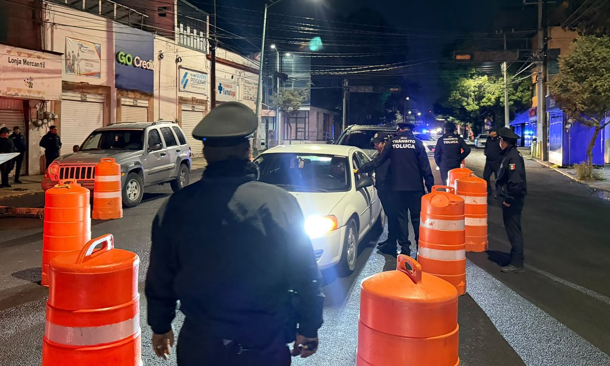 68 remitidos en operativos de alcoholímetro en Toluca