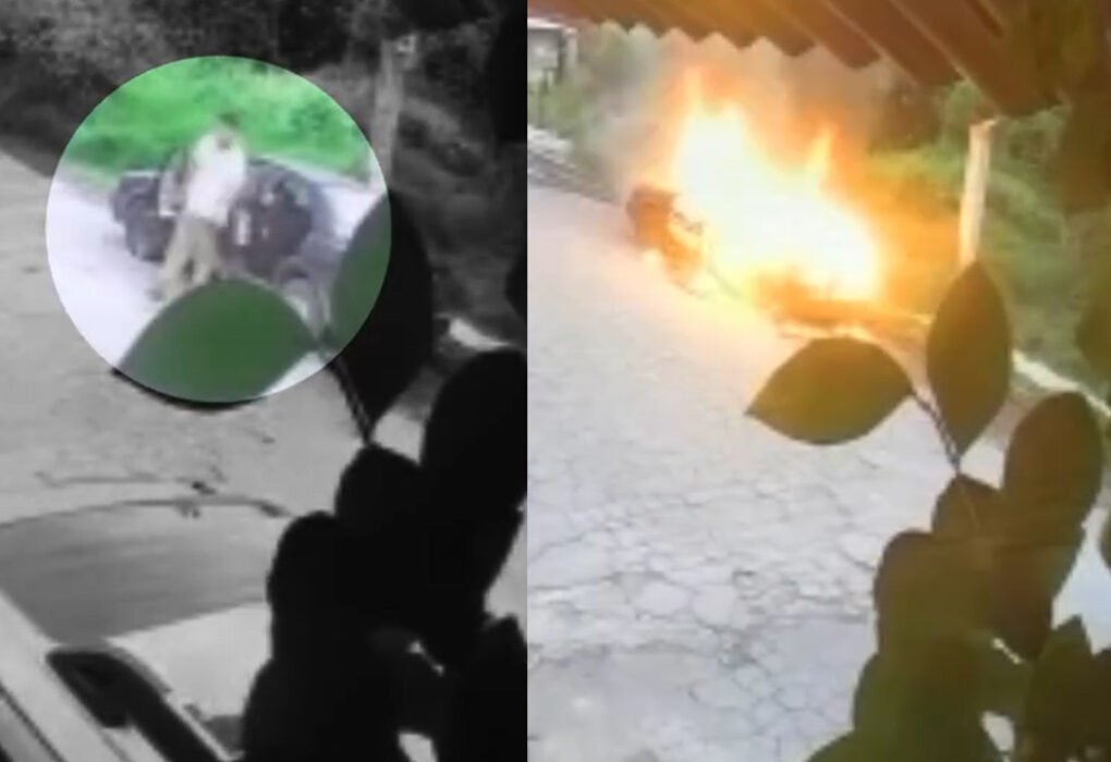 ¡Arde Metepec! Hombre prende fuego a un auto en plena calle