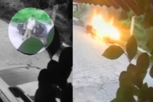 ¡Arde Metepec! Hombre prende fuego a un auto en plena calle