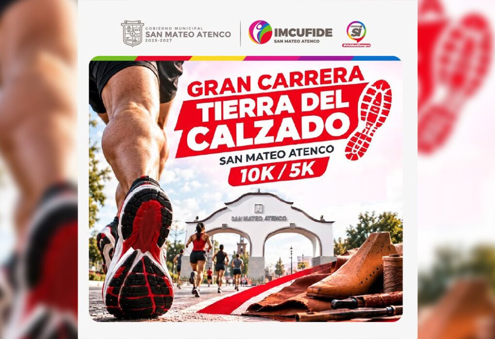 Invita San Mateo Atenco a Carrera Atlética Tierra del Calzado 2026