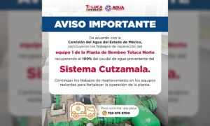 Reanudan operación en Planta de Bombeo Toluca Norte