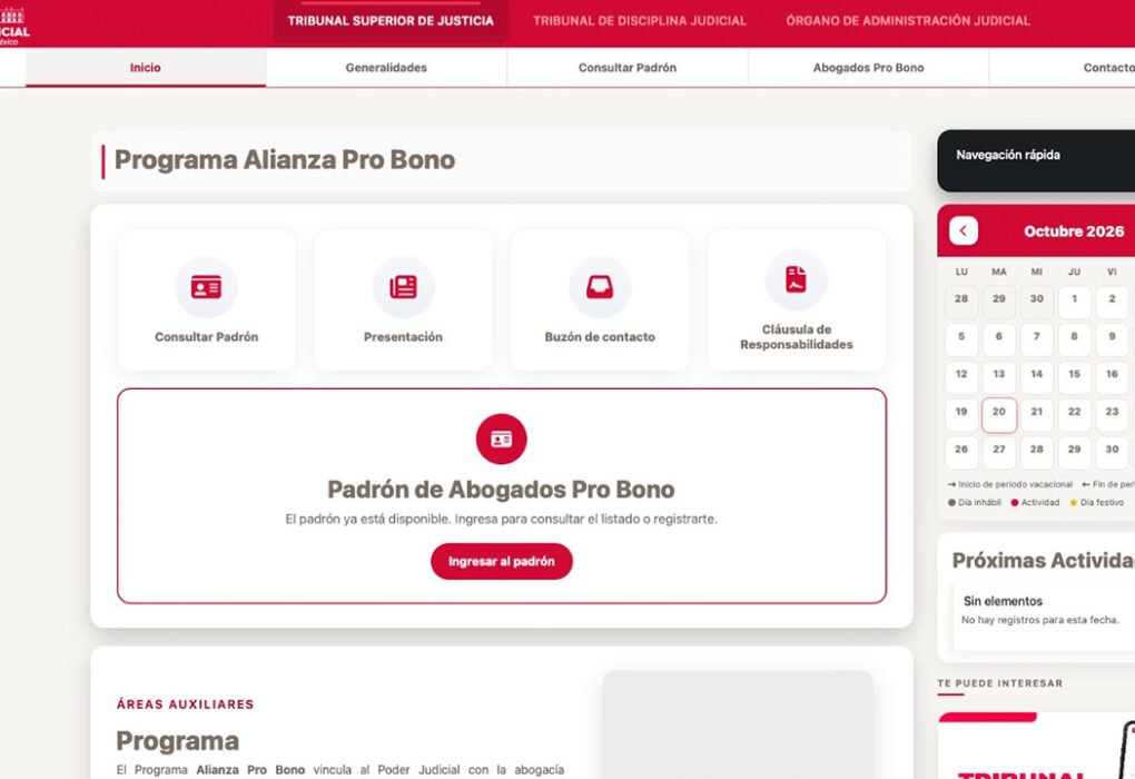 Abre PJEdomex registro de abogados para ofrecer defensa gratuita